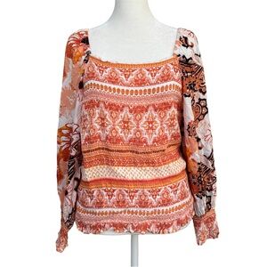 Cato Floral Boho Smocked Top